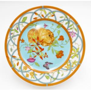 HERMES エルメス シエスタアイランドプレート 皿 直径19ｃｍ 花 蝶 果物 人気 定番 飾り皿 洋食器｜tenko561092