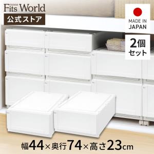 収納ケース 衣装ケース フィッツユニットケース（L） 4423 2個セット ホワイト 天馬｜tenmafitsworld