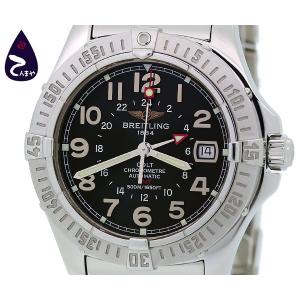 【質Shop天満屋】【人気】ブライトリング エアロマリン コルト GMT メンズ 自動巻き SS デイト ブラックギョーシェ文字盤 (A311B15PRS)｜tenmaya78