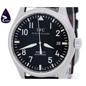 【質Shop天満屋】【人気】IWC パイロットウォッチ マークXVI メンズ 自動巻き SS/革 デイト ブラック文字盤 (IW325501)｜tenmaya78