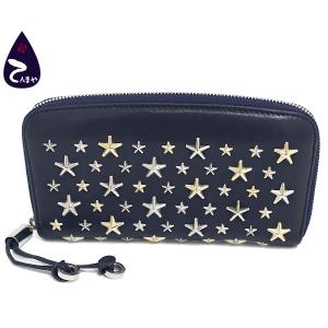 ジミーチュウ JIMMY CHOO ラウンドファスナー長財布 スタースタッズ