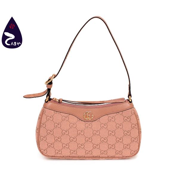 【質Shop天満屋】【極上美品】GUCCI(グッチ) GGキャンバス×レザー：ピンク系 オフィディア...