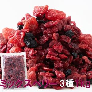 ミックスベリー 3種 500g×2 ドライフルーツ 果物 フルーツ 乾燥フルーツ ベリー 果実 詰め合わせ ミックス 苺 ブルーベリー 製菓 お菓子作り 大容量 送料無料｜tennenlife