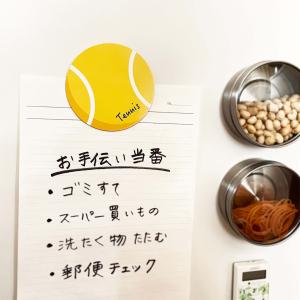 テニス グッズ 雑貨 プレゼント イベント 卒業 部活 ギフト 記念品 学校 サークルマグネット　オリジナルテニスボール　１個