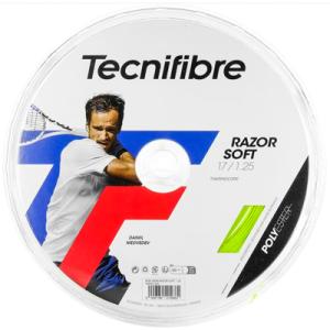 【予約品】テクニファイバー(Tecnifibre) 硬式テニスストリング RAZOR SOFT LIME (レーザーソフト 新色ライム) 1.20mm/1.25mm/1.30mm 200mロール (ポリエステル)｜tennis-lafino