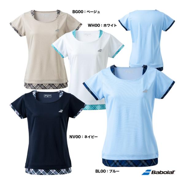 バボラ BabolaT テニスウェア レディス PURE SHORT SLEEVE SHIRT BW...