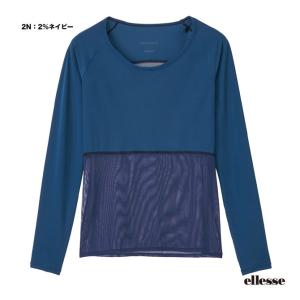 エレッセ ellesse アンダーウェア レディス スキンシェルクールハイブリッドUVシャツ EW723102｜tennisjapan