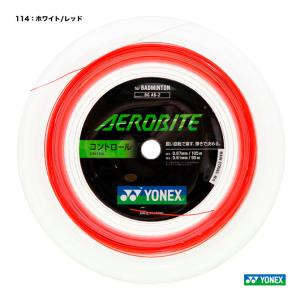 ヨネックス YONEX ガット バドミントン用 ロール エアロバイト（AEROBITE） 200m 0.67×0.61 ホワイト/レッド BGAB-2（114）｜tennisjapan