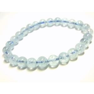 パワーストーン 天然石 アクアマリン 藍柱石 藍玉 ブレスレット 7mm AquamB12 【Felistone】｜tennkaku