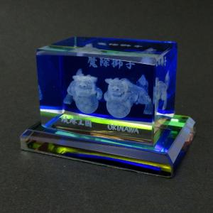 3Dクリスタル(M) ティラノサウルス レッド ガラス オブジェ ペーパー