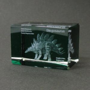 3Dクリスタル(M) ティラノサウルス レッド ガラス オブジェ ペーパー