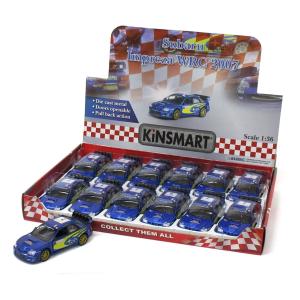 KiNSMART キンスマート プルバックミニカー 1/36 スバル インプレッサ WRC 12個入りBOX 201-610の商品画像