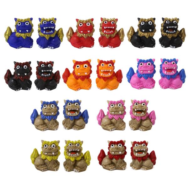 35mm ポリシーサー 横・座 1個 単品 選べる10色 手のひらサイズ 魔除け獅子 座り姿 オス ...
