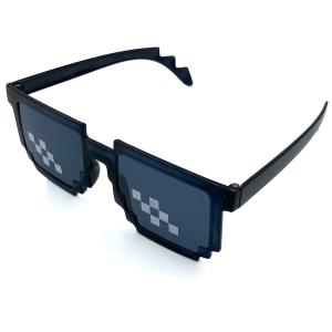 ブロックメガネ ブラック ピクセル風サングラス 8ビットデザイン クール系アクセサリー 410-900