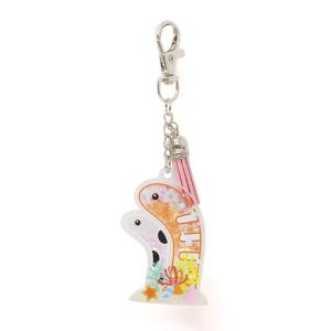 ラメラメきらきら オーシャン キーホルダー ニシキアナゴ 海の仲間 かわいい アクリルチャーム 603-374