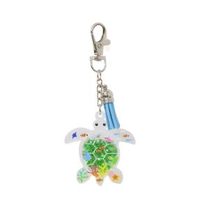 ラメラメきらきら オーシャン キーホルダー ウミガメ 海の仲間 かわいい アクリルチャーム 603-375