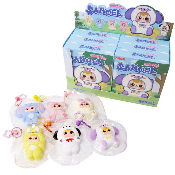 Samuel アニマルシリコンスクイーズ ブラインドボックス 6個入りBOX スクイーズ キーホルダ...