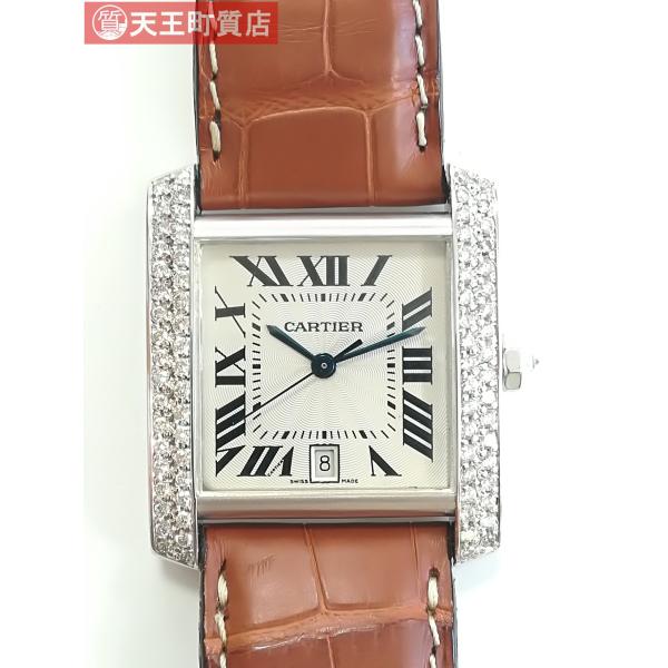 質屋出品【Cartier】 カルティエ タンク フランセーズ MM  750 ホワイトゴールド アフ...
