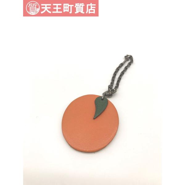 中古【HERMES】 エルメス オレンジ  キーホルダー  バッグチャーム