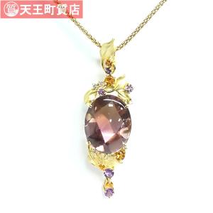 質屋出品【ネックレス】クォーツ アメトリン 38.28ct ダイヤ シトリン アメジスト トップ ネックレス K18 中古｜tennocho78