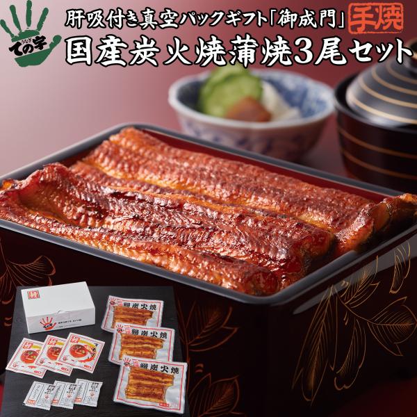 うなぎ 鰻 国産 プレゼント 蒲焼 御成門（おなりもん） 300g（100g×3尾） ての字 手焼き