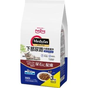 メディファス キャットフード 7歳から フィッシュ味 【下部尿路/ｐHコントロール/麻布大学共同開発/国産/アルミ小分け】 3kg(500g×6