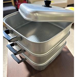 蒸し器 業務用蒸し器 ステンレス 18-8角蒸器39cm＊2段セット業務用