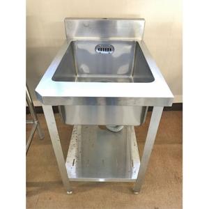 中古厨房 ステンレス 扉付1槽シンク 500×600×850 業務用1層流し台
