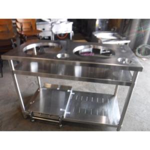 【中古】炊飯台 炊飯台車付き BGなし 幅1200×奥行600×高さ840 【送料別途見積】【業務用】【川崎店在庫】