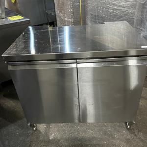 中古厨房 タニコー ステンレス扉付三方枠作業台 935×650×850 /22L1502Z