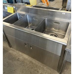 ３槽シンク（２槽ゴミ入れ付きシンク）『良品中古』W1200 二槽ゴミ入れ付シンク ブリームシリーズ｜株式会社マルゼン