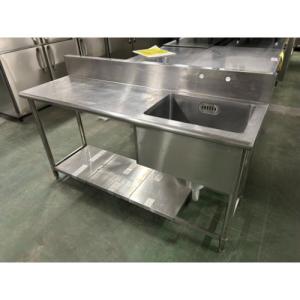 業務用 3槽シンク 幅1200×奥450×高さ800(mm) 排水ホース新品付き 三層シンク 三槽シンク 3曹シンク 流し台 厨房機材 大阪 新品 [組立式] 業務用 ステンレス 3槽シンク（流し台