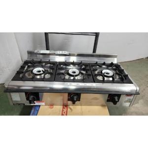 中古】卓上ガスコンロ 3口 内管 マルゼン M-823E 幅780×奥行350×高さ 