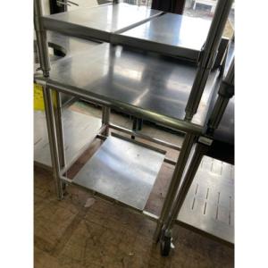 【中古】作業台 炊飯台車付き BGあり 幅700×奥行750×高さ850 【送料無料】【業務用】【広島西店在庫】