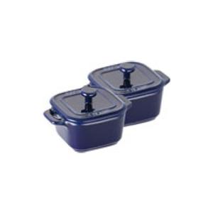 ストウブ staub エクストラミニ スクエアココット 2個セット チェリー
