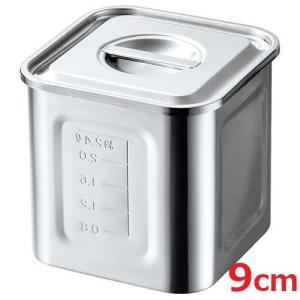 21-0ステンレス製 目盛付角キッチンポット 15cm 15150 (持ち手なし
