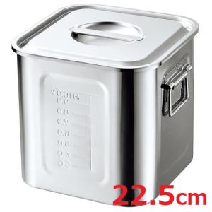 三宝産業 18-8ステンレス 深型角キッチンポット 手付 22.5cm