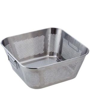 UK 18-8 パンチング角型揚げザル ハンドル付 37cm/業務用/新品/送料無料