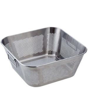 UK 18-8 パンチング角型揚げザル ハンドル付 43cm/業務用/新品/送料無料
