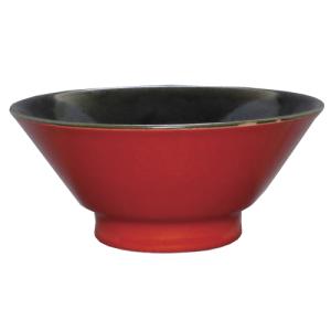 ラーメン丼 柚子赤中黒切立高台7寸丼 (10個入) /業務用/新品/小物送料対象商品