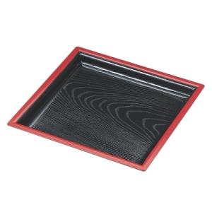 そば器 7寸角木目そば皿黒天朱本体  /業務用/新品/小物送料対象商品