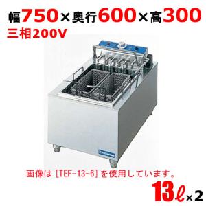 業務用/新品 電気フライヤー 13L×2（卓上タイプ) TEF-13-4W 2槽式 幅750×奥行600×高さ300 (mm) 送料無料｜tenpos