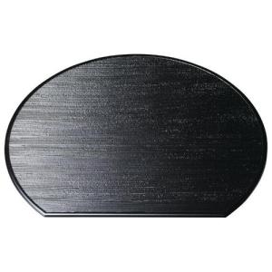 尺2寸ヘギ目半月敷膳 つや消し黒 A 36×31.7×H0.4(cm)/業務用/新品/小物送料対象商品
