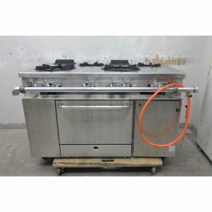 【中古】4口ガスレンジ タニコー NR1222 幅1200×奥行600/680×高さ800 【送料別途見積】【業務用】【委託販売-rks】