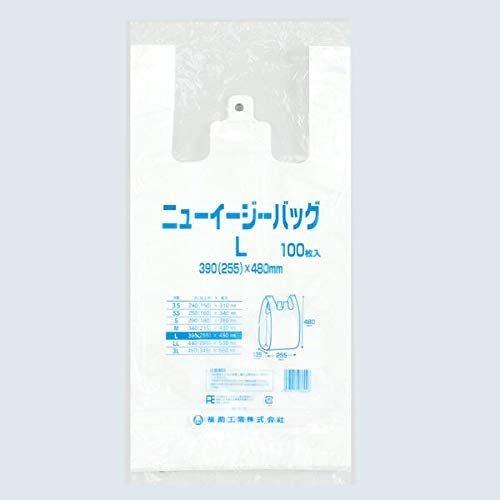 【100枚】レジ袋 L　乳白　390×480mm　100枚　福助工業　ニューイージーバッグ L 乳白