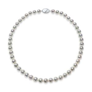 真珠 ネックレス 8.0〜8.5mm 無調色 ナチュラルホワイト テリ：A 巻き