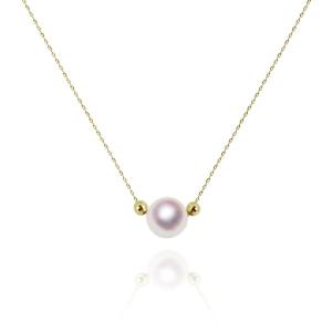 真珠 ペンダント K18 8.5mm ダイヤ0.04ct ネックレス 一粒 あこや