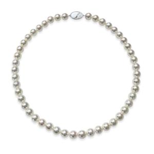 真珠 ネックレス 8.0〜8.5mm 無調色 ナチュラルホワイト テリ：A 巻き