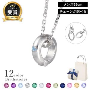 リングホルダー ネックレス メンズ 誕生石 指輪をネックレスに ペンダント シルバー LOVERS SCENE LSP0102N-55 彼氏 夫 プレゼント 誕生日