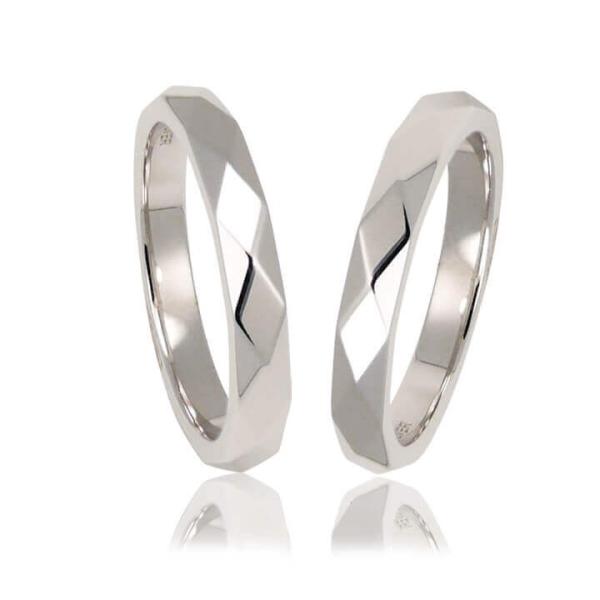 ペアリング 刻印 シルバー ファセットリング LOVERS SCENE 多面体カット LSR0132...